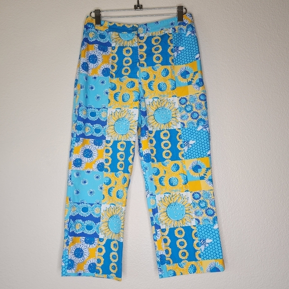 Lilly Pulitzer White Lable Sunflower Pants 2P - Picture 2 of 5